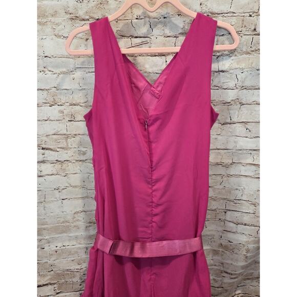 Pink Womens Dress Size Medium Pleated Ruffled Bottom Back Zipper - Picture 5 of 5